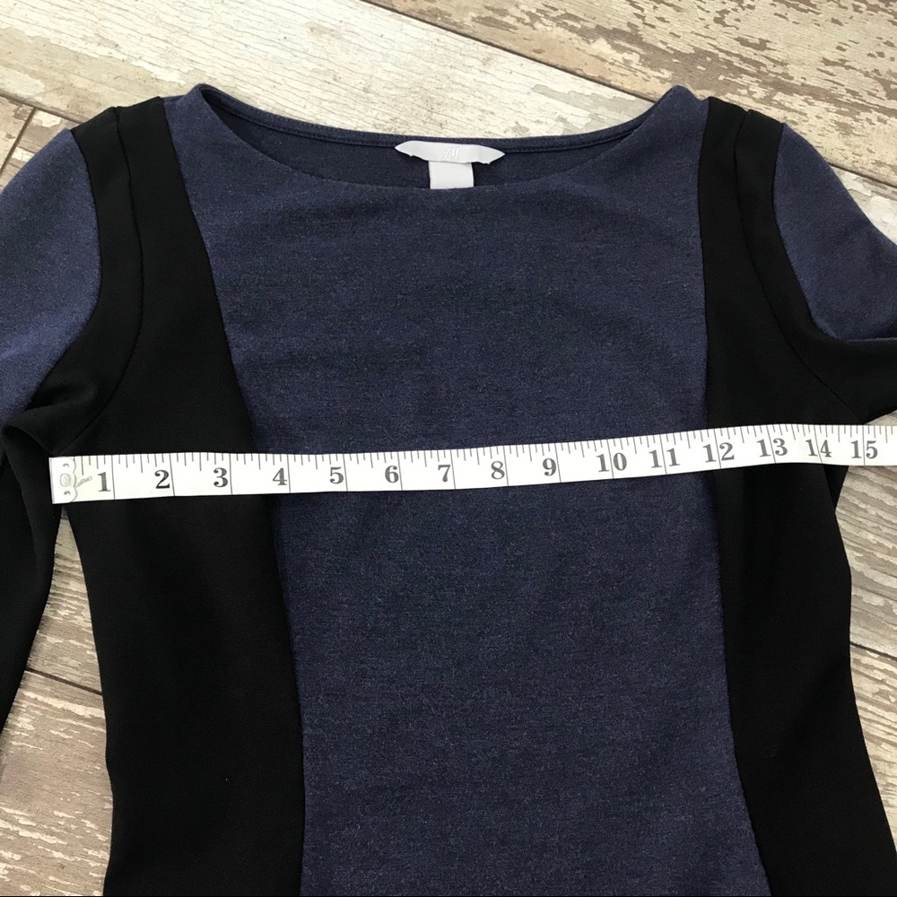 H&M Navy and Black Colorblock Dress Sz XS - Picture 5 of 8